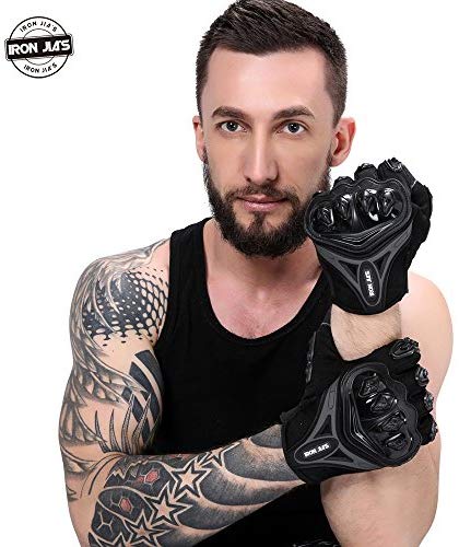 Motorcycle gloves Full finger durable for road racing bike summer spring Powersports support touch screen BLUE-M