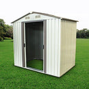 8'X6'Outdoor Storage Shed Garden Tool House with Sliding Door for Backyard Lawn,Patio,Yard(White)