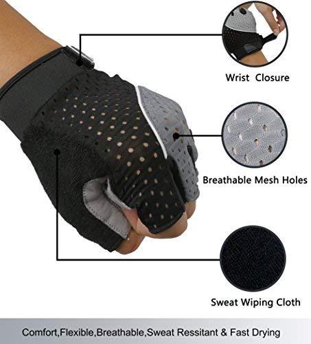 Tourdarson Weight Lifting Gym Gloves Microfiber & Anti-Slip Silica Gel Grip Padded Workout Gloves for Weightlifting, Cross Training, Gym, Fitness, Bodybuilding Men & Women