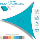 Patio Paradise 20' x 20' x 20' Beige Sun Shade Sail Triangle Canopy, 180 GSM Permeable Canopy Pergolas Top Cover, Permeable UV Block Fabric Durable Outdoor, Customized Available