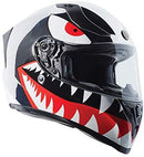 TORC T15B Bluetooth Integrated Full Face Motorcycle Helmet With Graphic (T15B Chrome Flying Tiger, Medium)