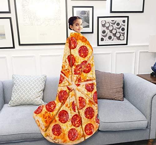 LetsFunny Pizza Blanket Adult Burritos Tortilla Throws Kids Flannel Sofa Couch Realistic Food Throw Blankets Teens Soft Comfort Sleeping Wrap Round Camping Travel Beach Taco Towel - 60 inches, Pizza 7