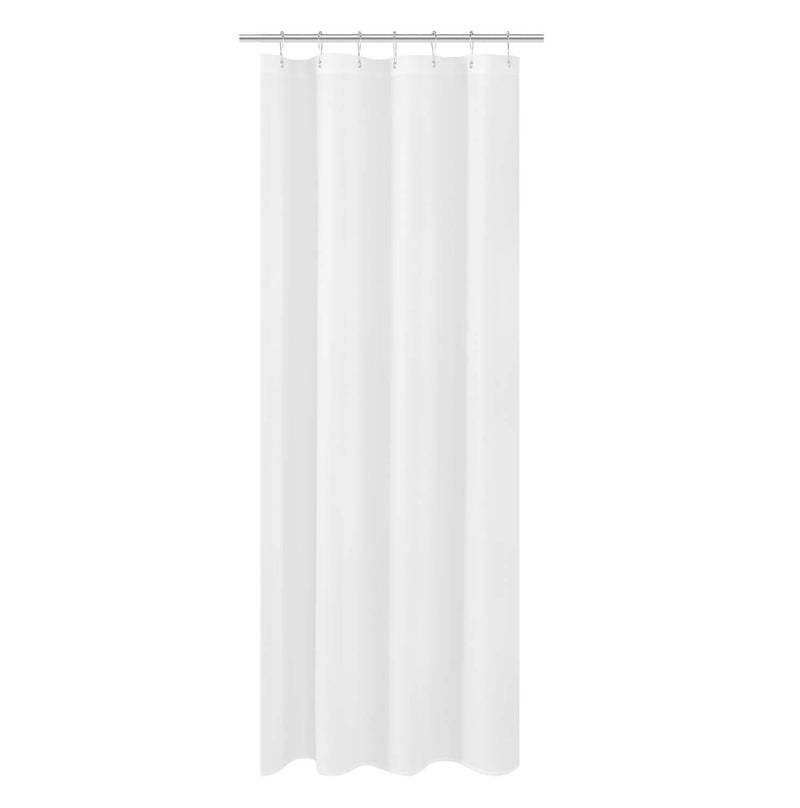 N&Y HOME Caregiver Attendant 36 inches Height Weighted Fabric Shower Curtain Machine Washable,Water Repellent Bathroom Curtains with Grommets, White, 48x36 inch