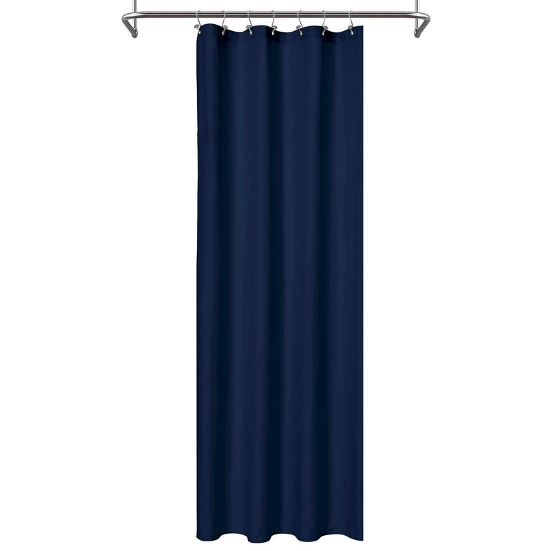 N&Y HOME Extra Long Shower Curtain Liner Fabric 72 x 96 inches, Hotel Quality, Washable, Water Repellent, White Spa Bathroom Curtains with Grommets, 72x96