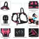 Petacc Dog Harness No-Pull Pet Harness Adjustable Outdoor Pet Reflective Vest Dog Walking Harness with Postpositive D-Ring Buckle and Handle for Small Medium Large Dogs