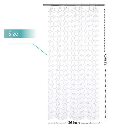 Mrs Awesome Fabric Shower Curtain with 9 Pockets 60 inches Width, Water Repellent, Washable, Odorless and Rust Proof Grommets, White,60x72