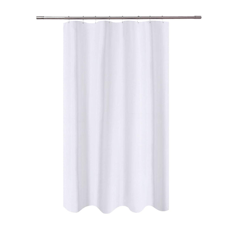 N&Y HOME Extra Long Shower Curtain Liner Fabric 72 x 96 inches, Hotel Quality, Washable, Water Repellent, White Spa Bathroom Curtains with Grommets, 72x96