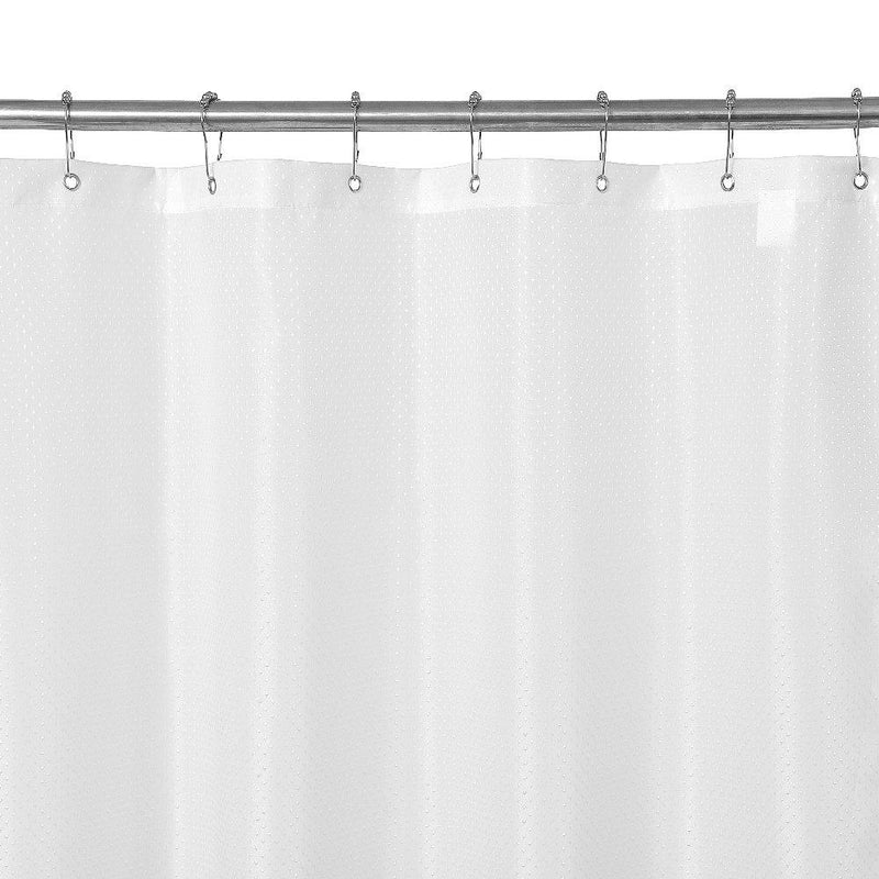 N&Y HOME Caregiver Attendant 36 inches Height Weighted Fabric Shower Curtain Machine Washable,Water Repellent Bathroom Curtains with Grommets, White, 48x36 inch