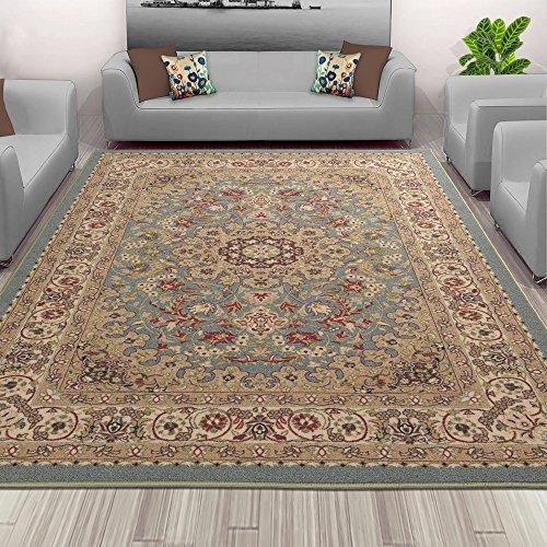 Sweet Home Stores Medallion Design Non-Slip Rubber Backing Runner Rug, 2'2" X 6'0", Seafoam