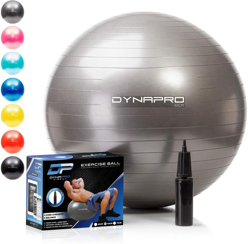 DYNAPRO Exercise Ball - 2,000 lbs Stability Ball - Professional Grade – Anti Burst Exercise Equipment for Home, Balance, Gym, Core Strength, Yoga, Fitness, Desk Chairs