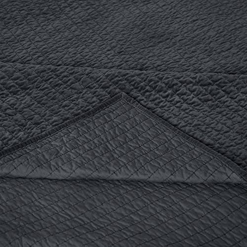 Cotton Pottery  Life Reversible Royal Cotton Velvet Pic-Stitch Bedding Quilt Bedspread Oversized King 108'' x 92'' Dusty Blue