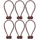 NZQXJXZ Curtain Tiebacks Magnetic, Drape Holders Holdbacks Decorative Weave Rope Clips Window Sheer Blackout Panels Home Office, Chocolate (Pack of 6)