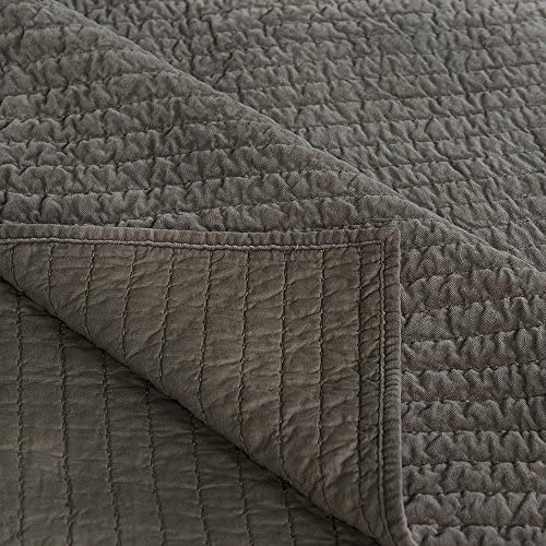 Cotton Pottery  Life Reversible Royal Cotton Velvet Pic-Stitch Bedding Quilt Bedspread Oversized King 108'' x 92'' Dusty Blue