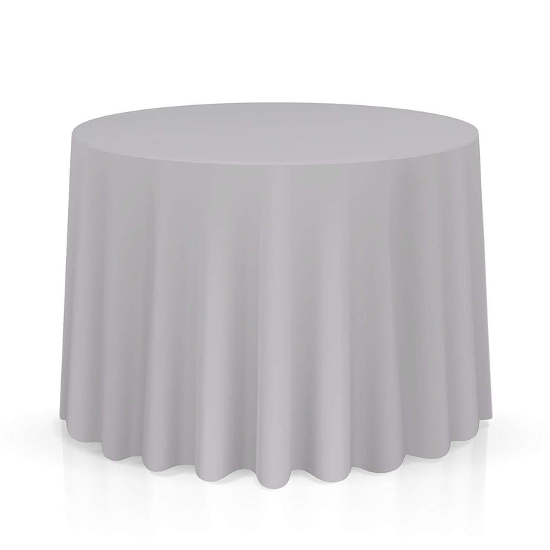 Lann's Linens - 120" Round Premium Tablecloth for Wedding/Banquet/Restaurant - Polyester Fabric Table Cloth - White