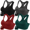 FITTIN Racerback Sports Bras - Padded Seamless Med Impact Support for Yoga Gym Workout Fitness