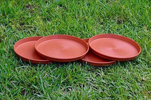 The Blooming Jungle Round Plastic Plant Saucer 9" Set of 4 Units (Black Color)