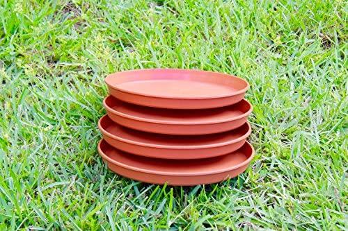 The Blooming Jungle Round Plastic Plant Saucer 9" Set of 4 Units (Black Color)