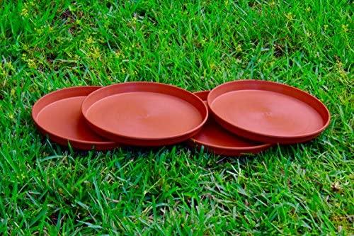 The Blooming Jungle Round Plastic Plant Saucer 9" Set of 4 Units (Black Color)