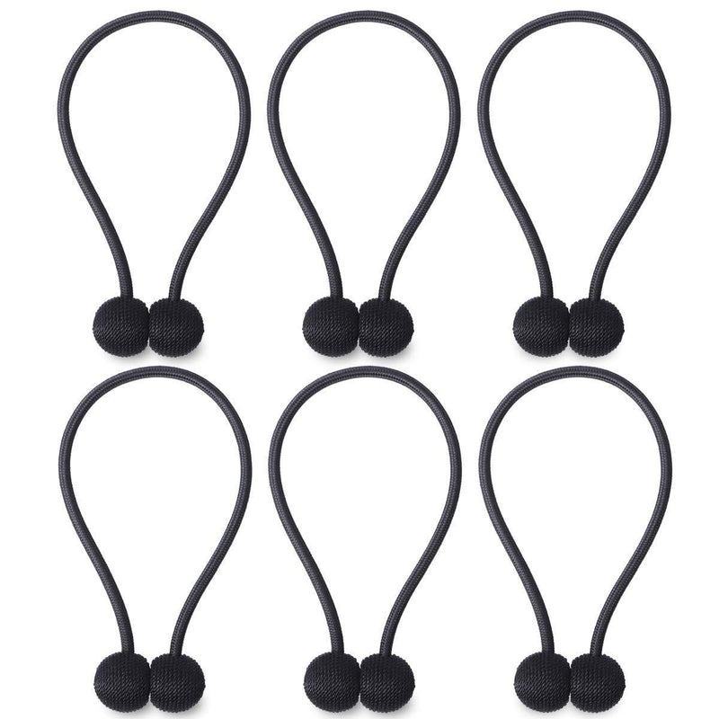 NZQXJXZ Curtain Tiebacks Magnetic, Drape Holders Holdbacks Decorative Weave Rope Clips Window Sheer Blackout Panels Home Office, Chocolate (Pack of 6)