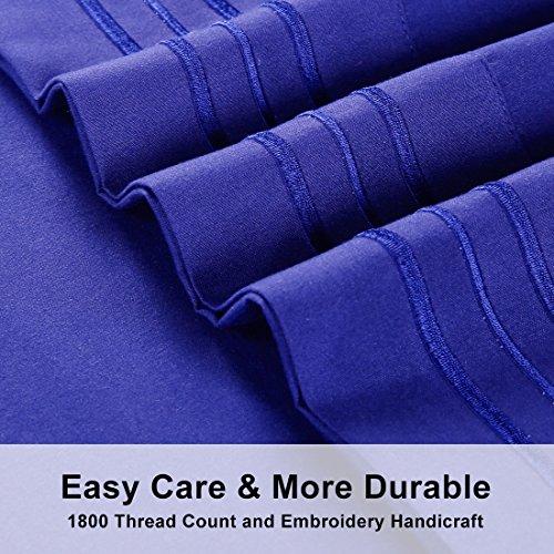 EMONIA Queen Sheets Set -6 Pieces Bed Sheets-Microfiber Super Soft 1800 Series Deep Pocket Fitted Sheets-Wrinkle