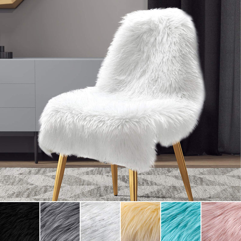 PAGISOFE Soft Faux Sheepskin Fluffy Rugs for Bedroom Kids Room, High Pile Faux Fur Area Rug Bedside Floor Carpet Photography, 3x5 Feet Rectangular Grey