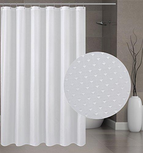 N&Y HOME Extra Long Shower Curtain Liner Fabric 72 x 96 inches, Hotel Quality, Washable, Water Repellent, White Spa Bathroom Curtains with Grommets, 72x96