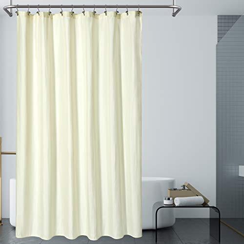 N&Y HOME Fabric Shower Curtain Liner Extra Long Stall Size 54 Width by 80 Length inches, Hotel Quality, Washable, White Bathroom Curtains with Grommets, 54x80