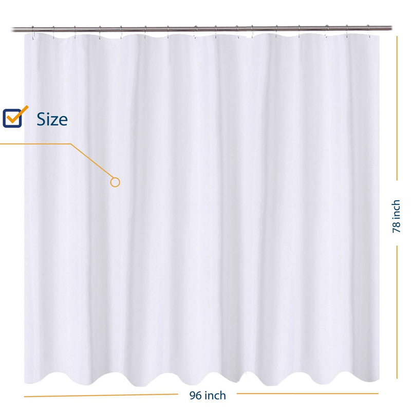 N&Y HOME Caregiver Attendant 36 inches Height Weighted Fabric Shower Curtain Machine Washable,Water Repellent Bathroom Curtains with Grommets, White, 48x36 inch