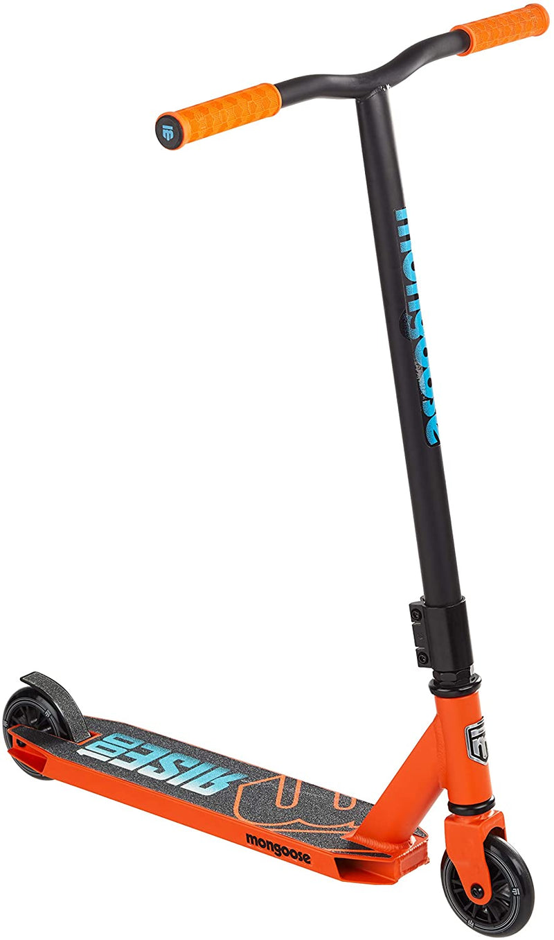 Mongoose Rise Youth and Adult Freestyle Kick Scooter, High Impact 110mm Wheels, Bike-Style Grips, Lightweight Alloy Deck, Multiple Colors