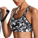 SYROKAN Women's Front Adjustable Lightly Padded Wirefree Racerback High Impact Sports Bra