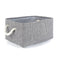 TheWarmHome Foldable Jumbo Fabric Storage Bins Grey Basket for Gifts Empty (18.9×15×11.8 inch)