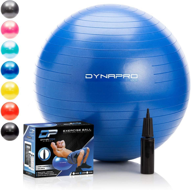 DYNAPRO Exercise Ball - 2,000 lbs Stability Ball - Professional Grade – Anti Burst Exercise Equipment for Home, Balance, Gym, Core Strength, Yoga, Fitness, Desk Chairs