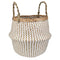 Natural Seagrass Belly Basket with Handles Seagrass Planter for Fig Indoor Plants