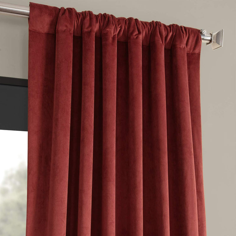 Half Price Drapes VPCH-192018-120 Signature Blackout Velvet Curtain, Burgundy, 50 X 120