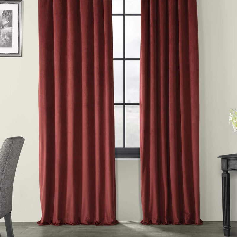 Half Price Drapes VPCH-192018-120 Signature Blackout Velvet Curtain, Burgundy, 50 X 120