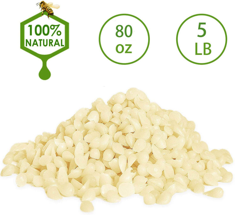 AiiLan  White Beeswax Pellets - Natural, Triple Filtered - 10 Pound