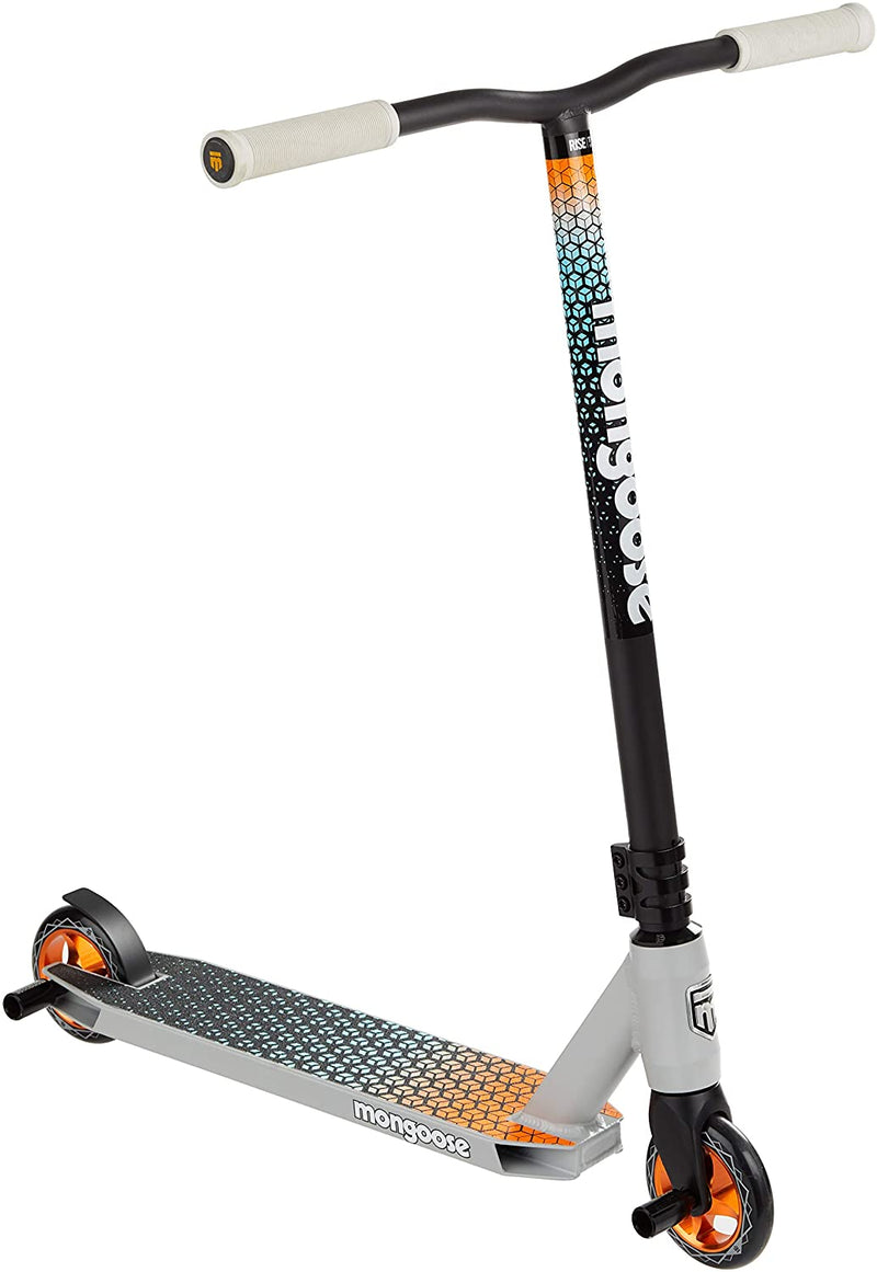 Mongoose Rise Youth and Adult Freestyle Kick Scooter, High Impact 110mm Wheels, Bike-Style Grips, Lightweight Alloy Deck, Multiple Colors