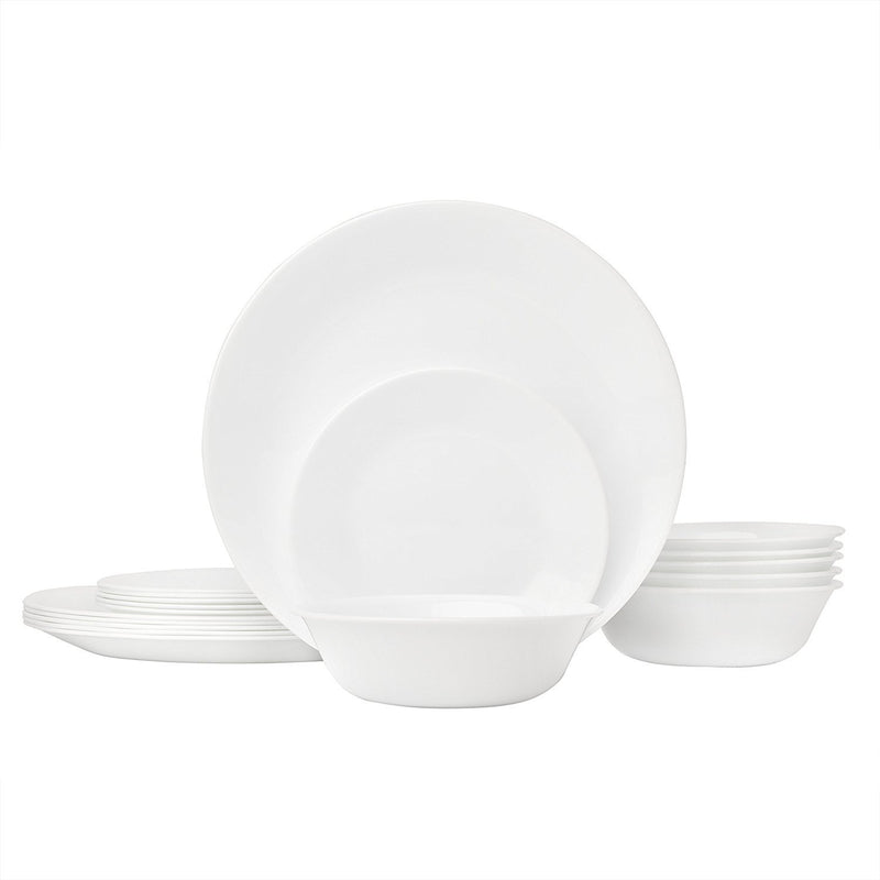 Corelle Winter Frost White Dinnerware Set  with lids (20-Piece, Service for 4)