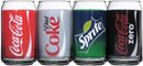 Ezoon Coca-Cola Assorted Decorated Glass Cans, Includes Coke, Diet Coke, Coke Zero and Sprite, 16 oz (Set of 4)