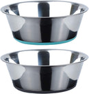 Kulmeo No Spill Non-Skid Stainless Steel Deep Dog Bowls