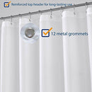 N&Y HOME Extra Long Shower Curtain Liner Fabric 72 x 96 inches, Hotel Quality, Washable, Water Repellent, White Spa Bathroom Curtains with Grommets, 72x96