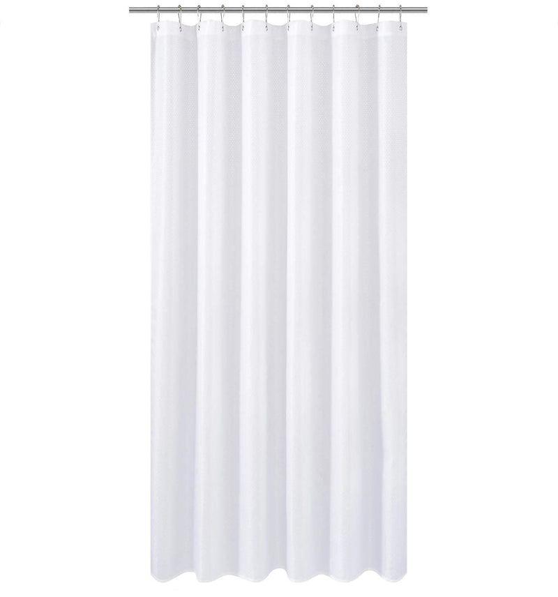 N&Y HOME Fabric Shower Curtain Liner Extra Long Stall Size 54 Width by 80 Length inches, Hotel Quality, Washable, White Bathroom Curtains with Grommets, 54x80