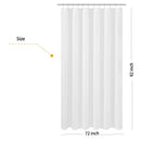 N&Y HOME Fabric Shower Curtain Liner Extra Long Stall Size 54 Width by 80 Length inches, Hotel Quality, Washable, White Bathroom Curtains with Grommets, 54x80