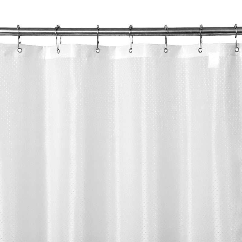 N&Y HOME Extra Long Shower Curtain Liner Fabric 72 x 96 inches, Hotel Quality, Washable, Water Repellent, White Spa Bathroom Curtains with Grommets, 72x96