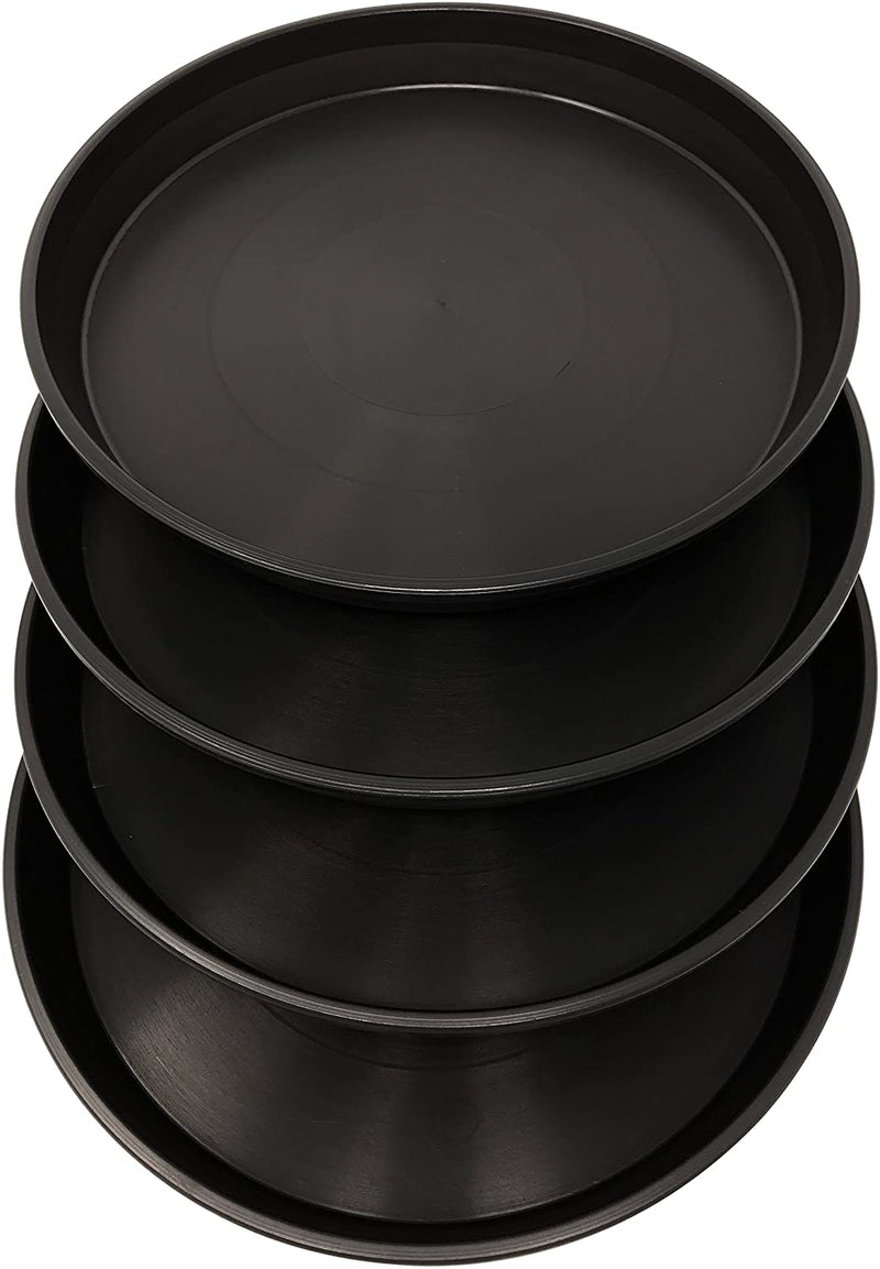 The Blooming Jungle Round Plastic Plant Saucer 9" Set of 4 Units (Black Color)