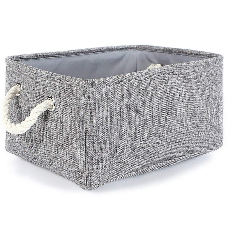 TheWarmHome Foldable Jumbo Fabric Storage Bins Grey Basket for Gifts Empty (18.9×15×11.8 inch)