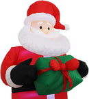 Sunnydaze Decor Inflatable Christmas Decoration - 6-Foot Santa Claus with Gift - Seasonal Outdoor Blow-Up Yard and Garden Decor with Fan Blower and LED Lights