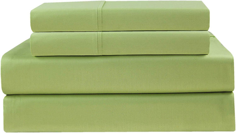 COTTON CRAFT - Ultra-Soft 400-Thread-Count Full Size Sheet Set in Sage, Premium 100% Pure Combed Cotton, 4-Piece Sateen Bedding Set with 1 Deep-Pocket Fitted Sheet, 1 Flat Sheet & 2 Pillowcases