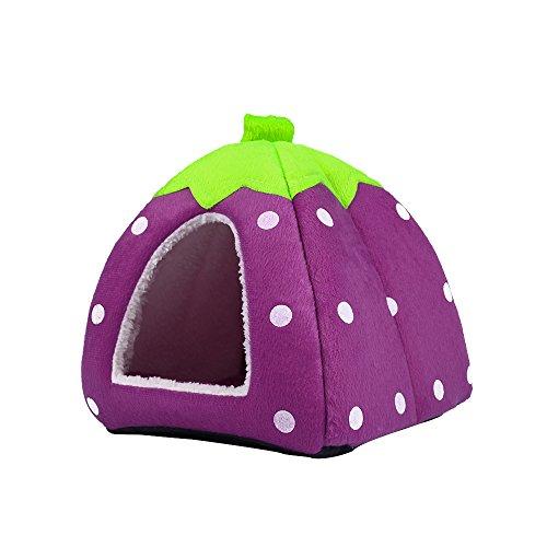 Spring Fever Small Big Animal Strawberry Guinea Pigs Rabbit Dog Cat Puppy Pet Fleece House Indoor Water Resistant Beds