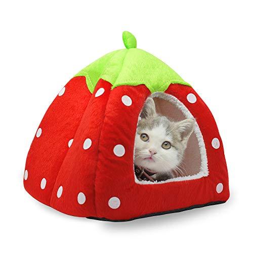 Spring Fever Small Big Animal Strawberry Guinea Pigs Rabbit Dog Cat Puppy Pet Fleece House Indoor Water Resistant Beds